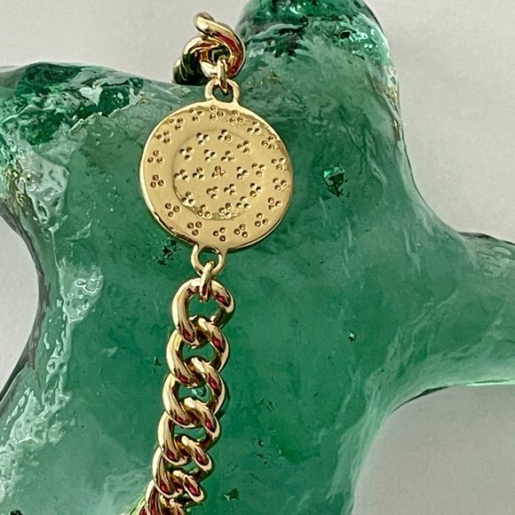 Aura Swarovski Crystal 18kt GP Medallion Link Bracelet New In Box - Picture 3 of 11